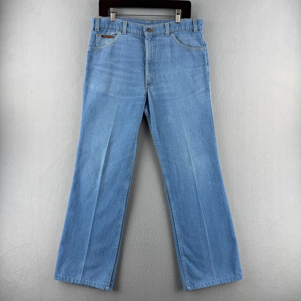 Vintage Levis Jeans Mens Fits 33x29 Bootcut 1980 Movin On Talon Orange Tab USA